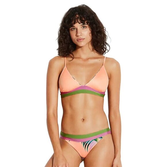 NWT Seafolly peach tropical print cheeky Brazilian cut bikini bottom, 6 - Picture 1 of 8